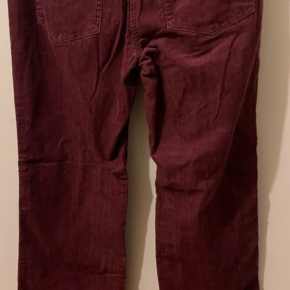 Sundance Catalog button fly corduroys in Oxblood color, wide leg. - Picture 2 of 6